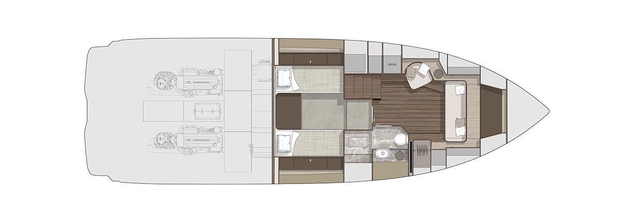 Внешний вид и план расположения яхты A46 LUXURY TENDER